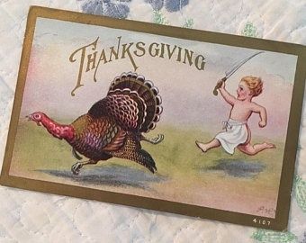 A vintage thanksgiving postcard