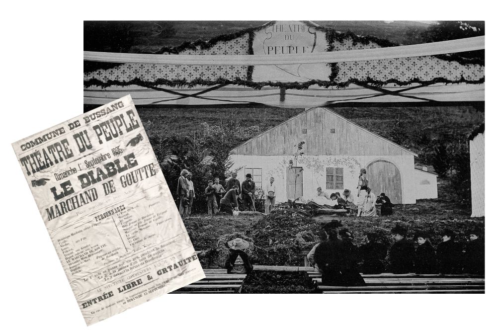 Le diable marchand de goutte. Première pièce du théâtre du Peuple (Bussang, Vosges). 1895.
Bibliothèques de Nancy. Cote 755 814