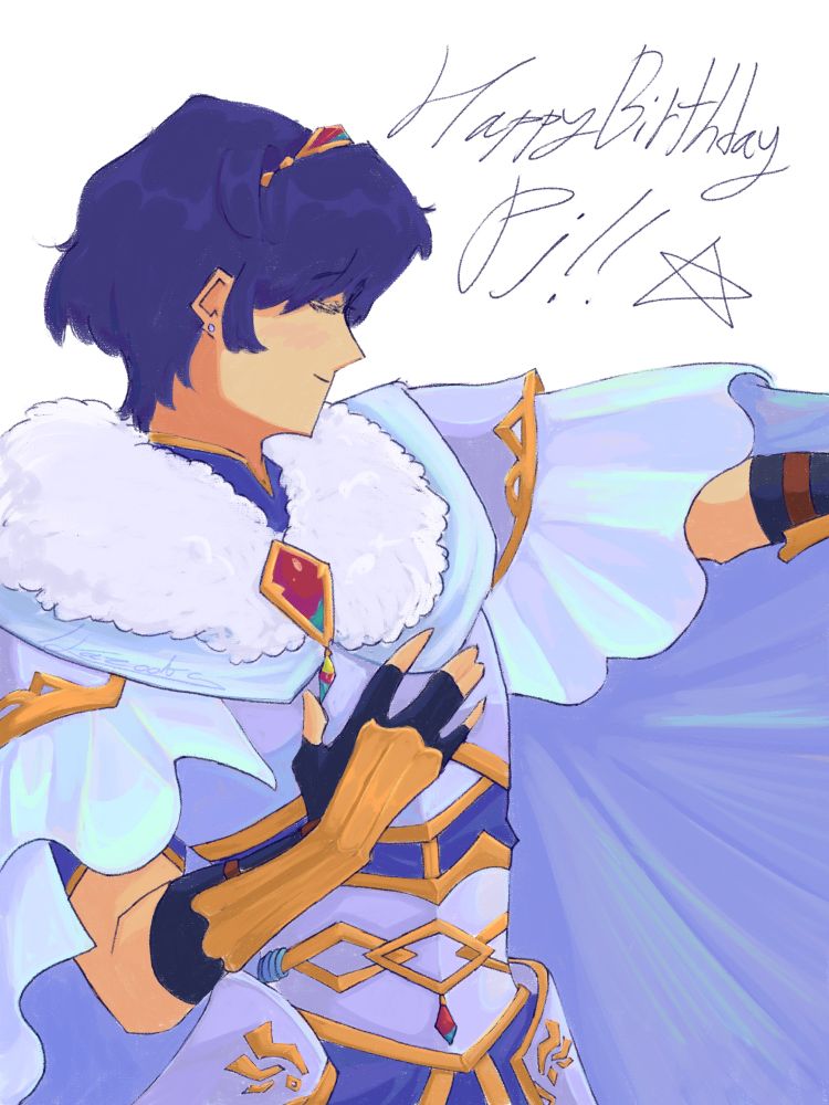 birthday gift illustration of legendary marth in his resplendent outfit for pi