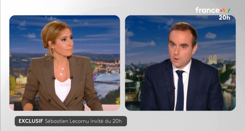 Capture d'écran de l'interview de Lecornu par Salamé 