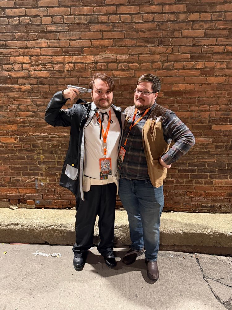 My husband and I at a Halloween party