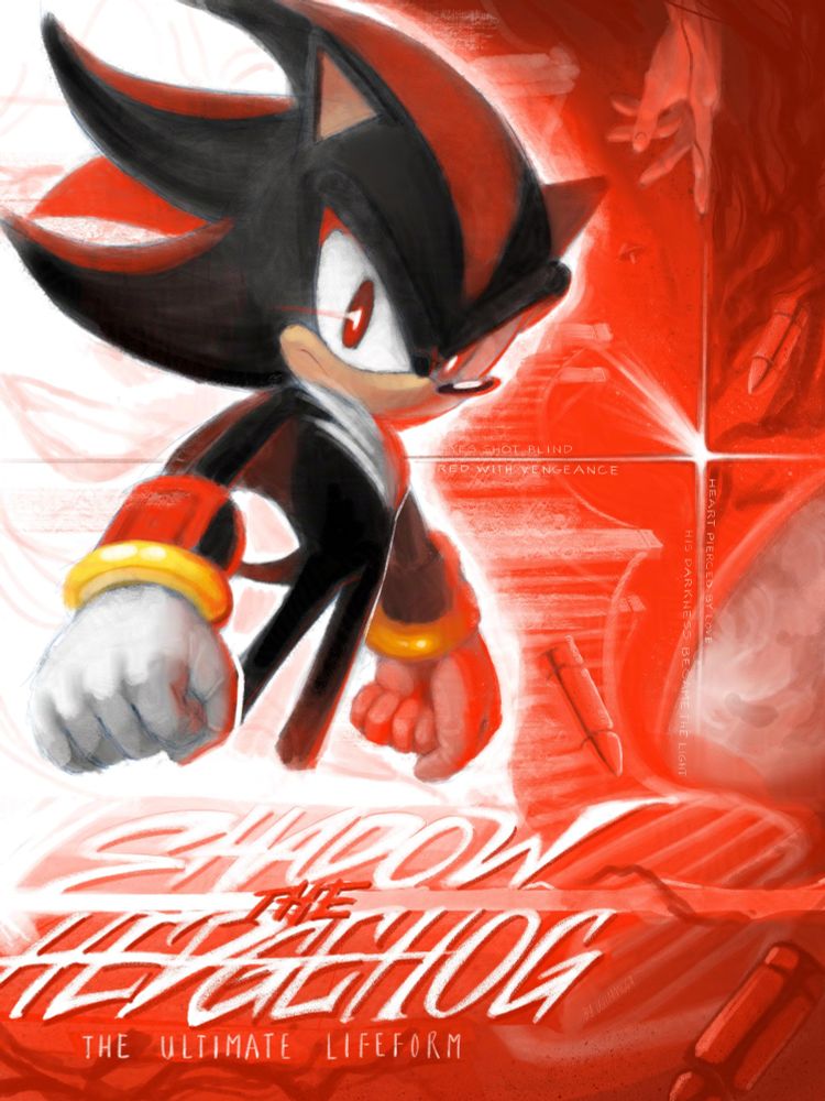 Shadow the hedgehog paint sketch