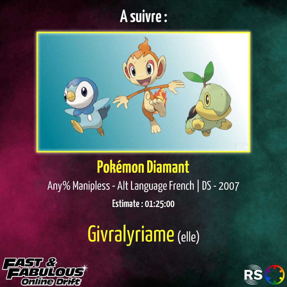 Givra va partir sur pokémon Diamant pour la dernière run de ce marathon