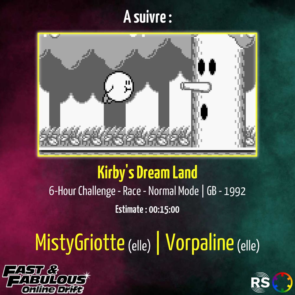 Kirby's Dream Land sur la chaine de fast & fabulous par MistyGriotte & Vorpaline.... elles connaissaient pas le speedrun y a 6h