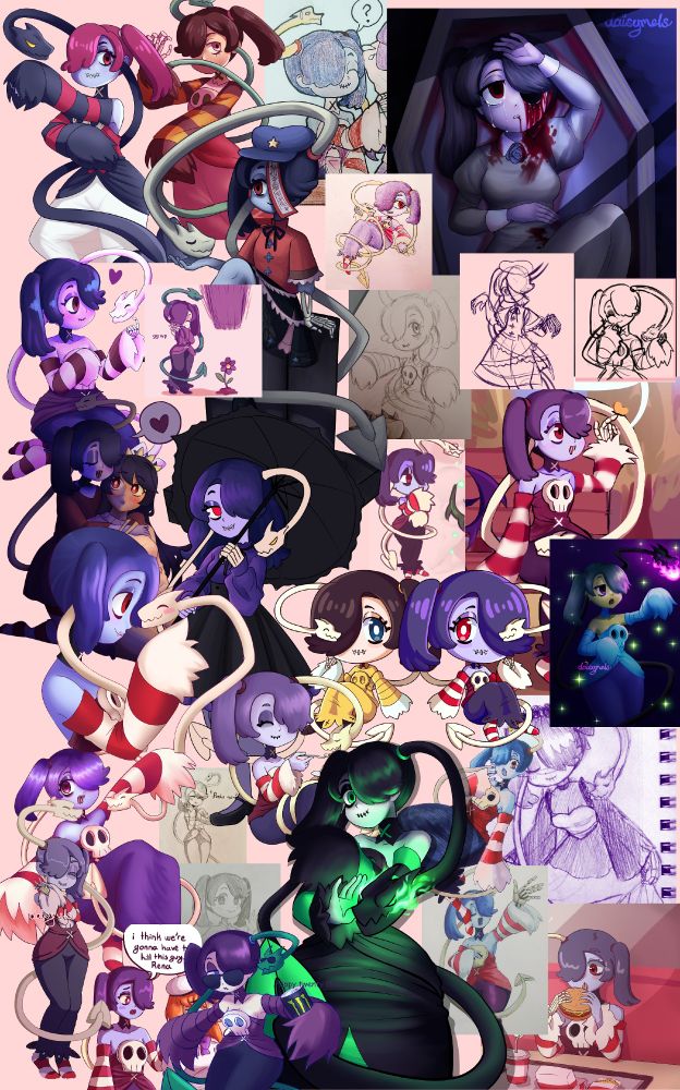 approximately 30 drawings of squigly i have made (2019 - 2024)
