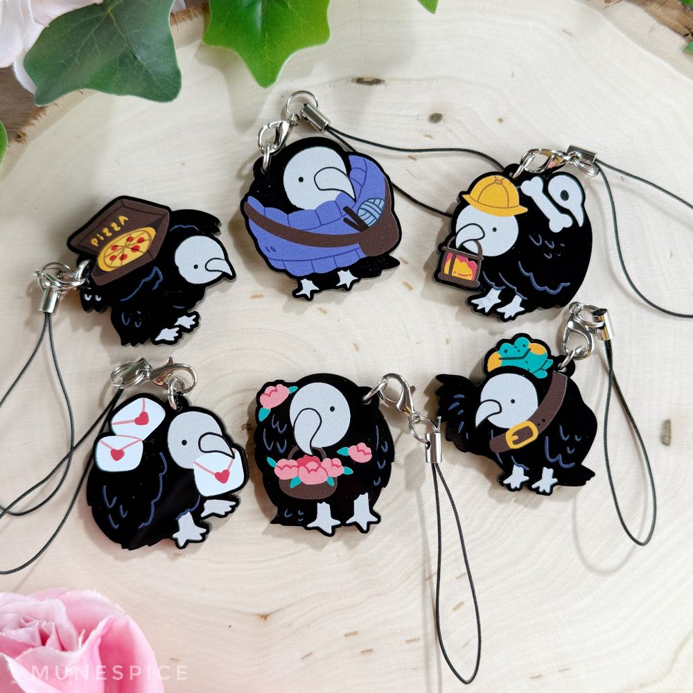 Black vulture delivery service charms! 6 total