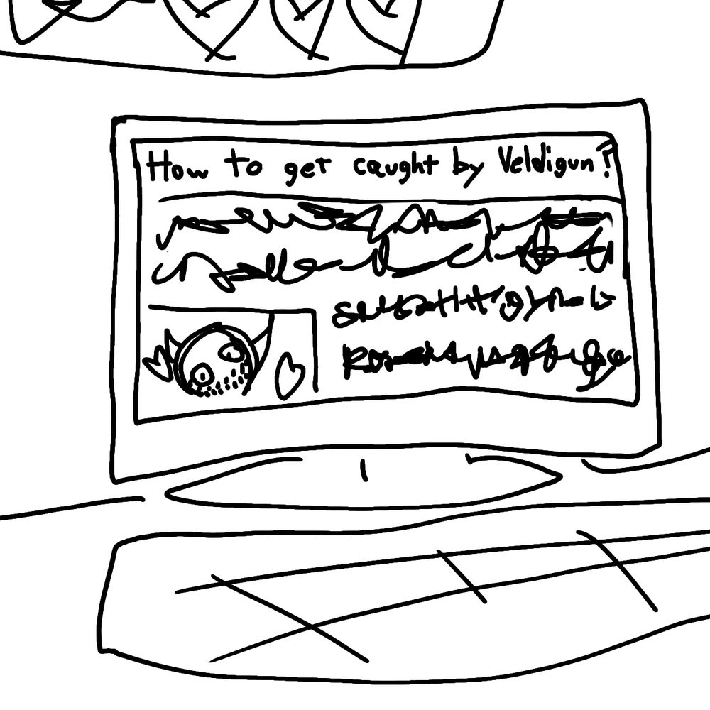 Computer on website that says "How to get caught by Veldigun?"