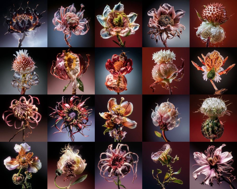 Drippy, Feathery, and Spiny Growths Spring from Hannes Hummels' Otherworldly Flowers