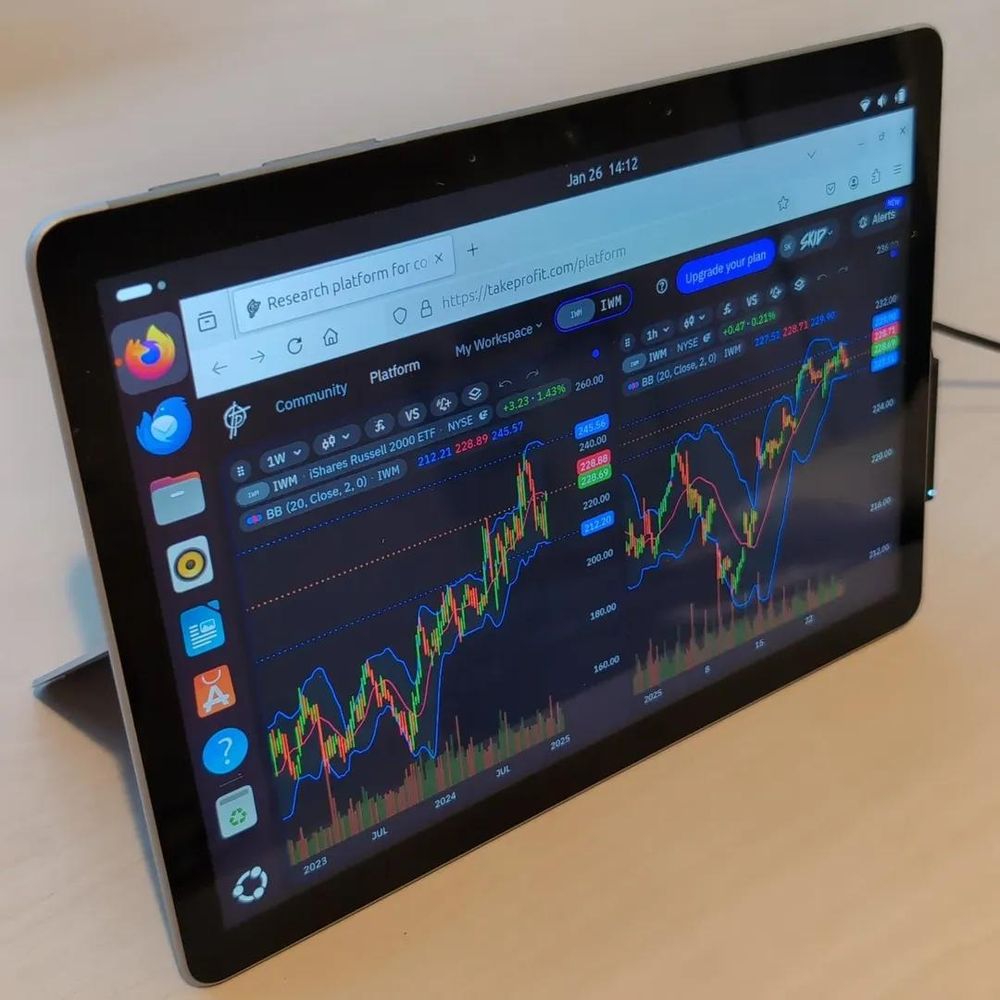 Ubuntu OS running on a Surface tablet