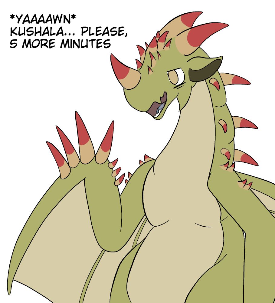 a very sleepy Espinas from Monster Hunter yawning