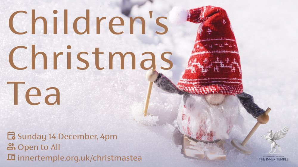 Christmas gnome with skis on snow