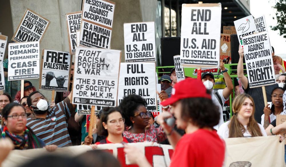 The YouGov/IMEU Policy Project poll found over a third of voters in Pennsylvania, Arizona, and Georgia are more likely to vote for a Democratic nominee who pledges to withhold weapons to Israel.