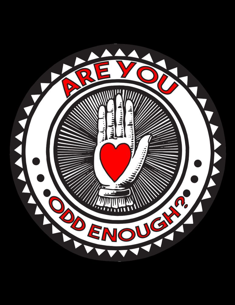 Heart in hand logo "Are you Odd Enough?"