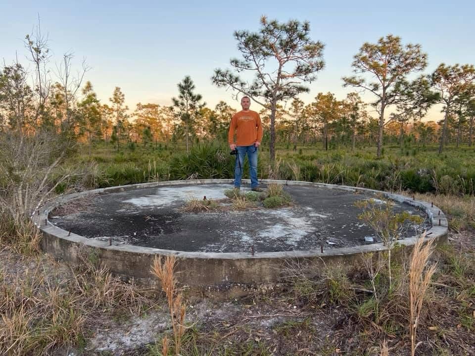 There used to be an observatory housing a 25” telescope on this foundation. When standing and operational it could be remote controlled by operators at the Florida Institute of Technology.(FIT) The sky is still very dark here so far as Florida’s skies go these nights but our light pollution continues its metastasis. — *As a bonus I found a couple kilograms of lead here today, presumably forgotten or purposefully neglected during demolition of the observatory.
