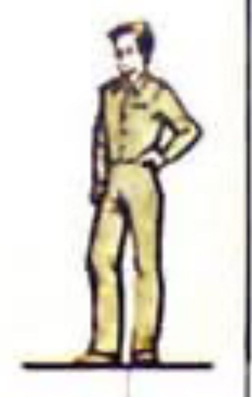 Soviet Civil Defense poster, man standing at furthest distance from atmospheric nuclear detonation.