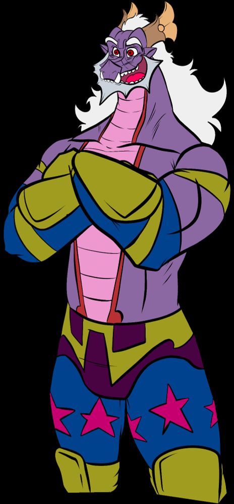 Shou Ronpo from Kyuranger dressed as a Wrestler with his arms crossed and Smiling/Laughing.