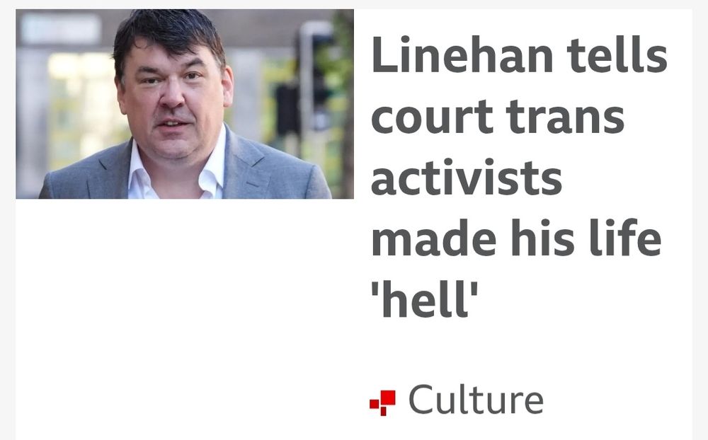 BBC headine strongly implying Graham Linehan is a victim.