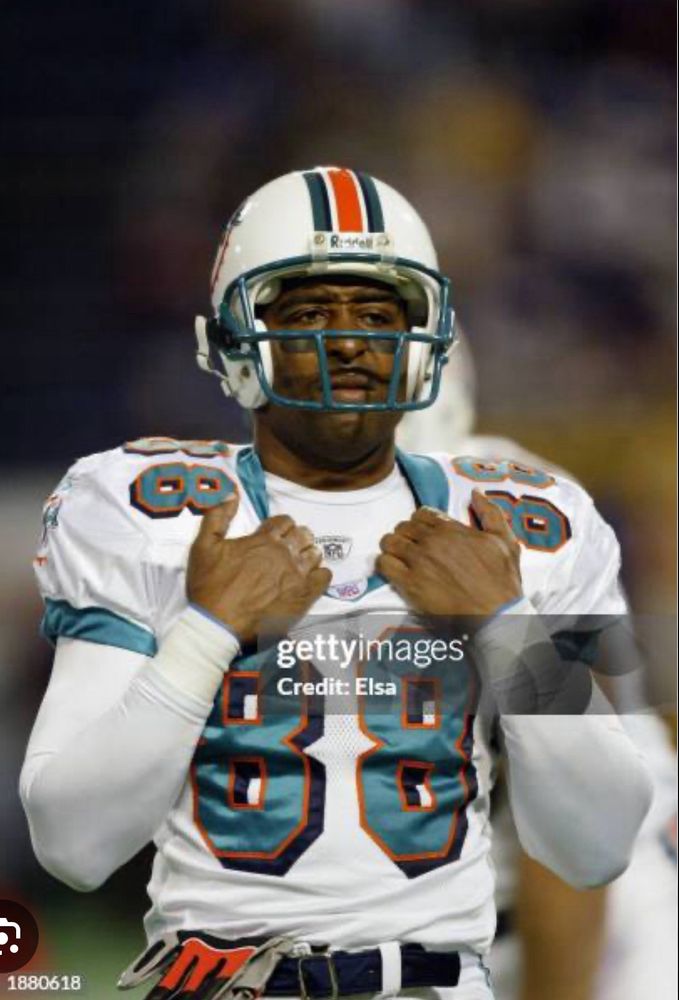 Cris Carter in Miami Dolphins uniform