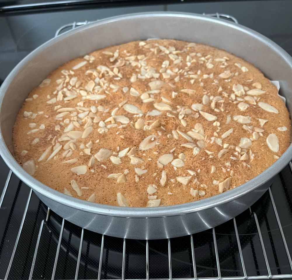 photo of round almond cake 