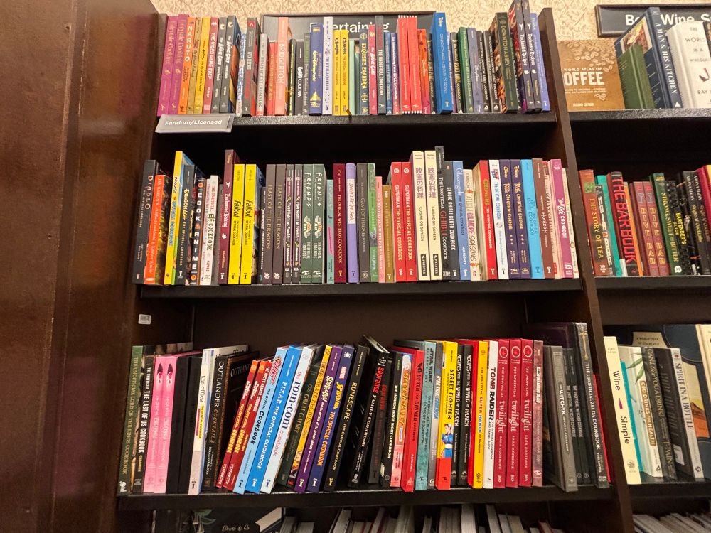 The licensed cookbook shelf at Barnes & Novle. Three whole rows!