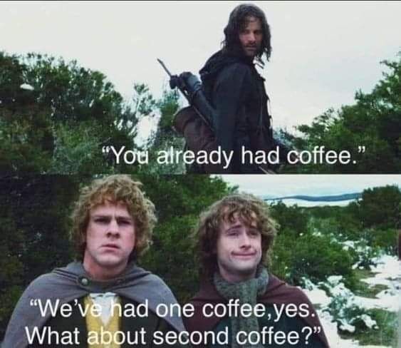 Meme about not getting enough coffee 