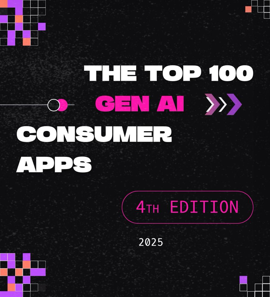 Top consumer genAI apps from Andreessen Horowitz study.