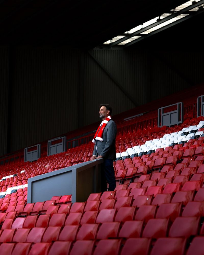 Jürgen Klopp on the Kop at Anfield