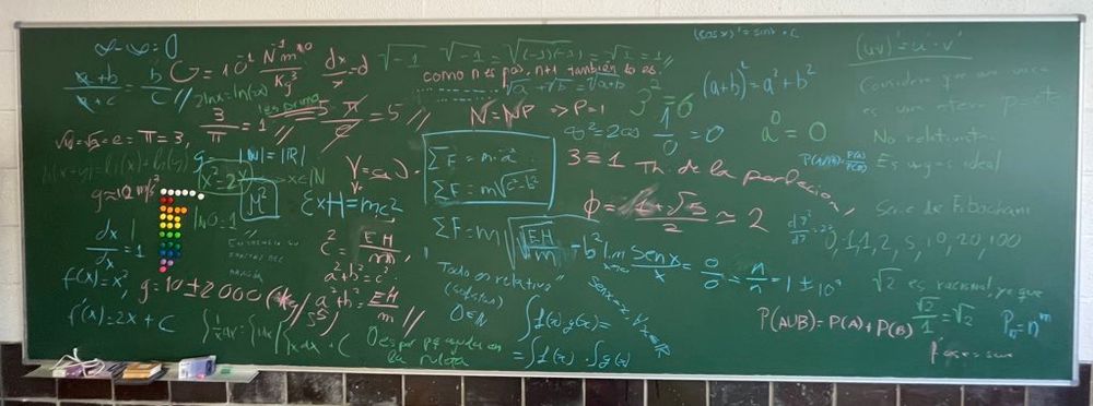 Pizarra llena de los errores más comunes en matemáticas 