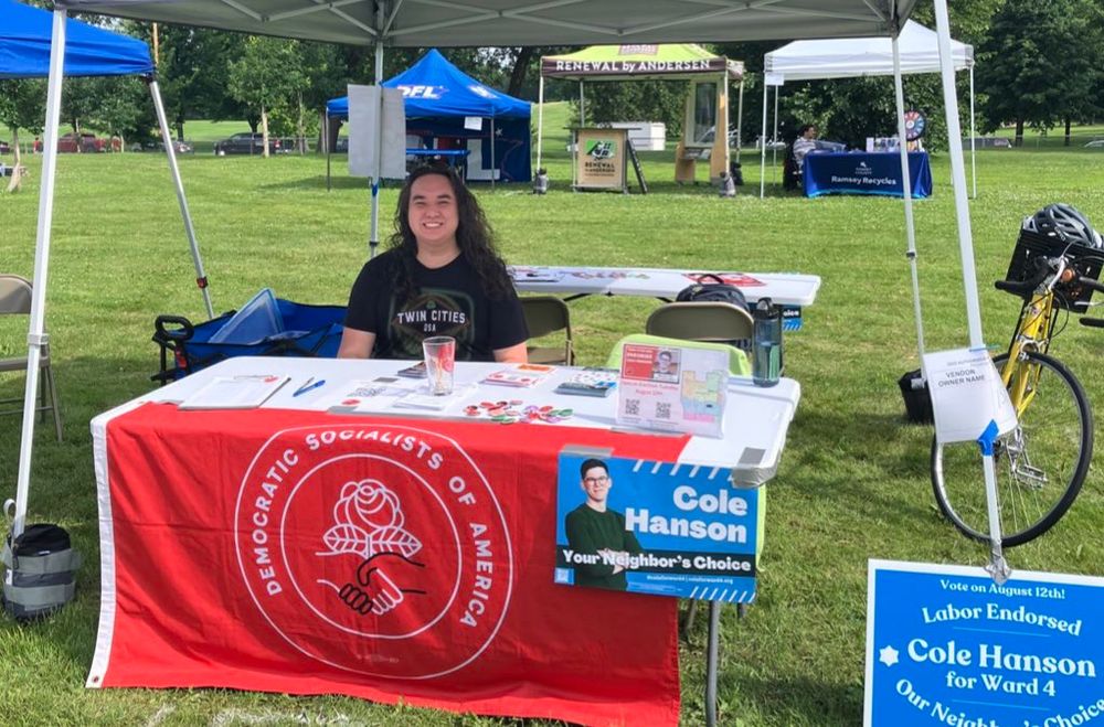 TCDSA volunteer at TCDSA table