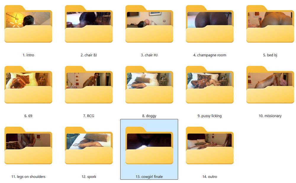 These are folders containing images captured while filming our latest LCS adult movie SITTING PRETTY with COOL GIRL. In addition to an intro and an outro, there are 12 distinct 'phases of play' including 9 different sexual positions. SITTING PRETTY is in post-production and next up for release