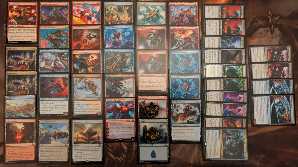 Blue-red Sealed deck, with Blue-black splash red pivot, and some extra flex sideboard cards
