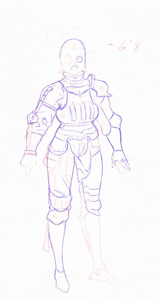 Sci fi armor sketch based on medieval armor.