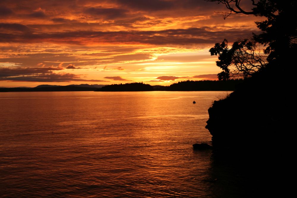 A beautiful orange sunset over the water...other than that....not a lot going on at the moment