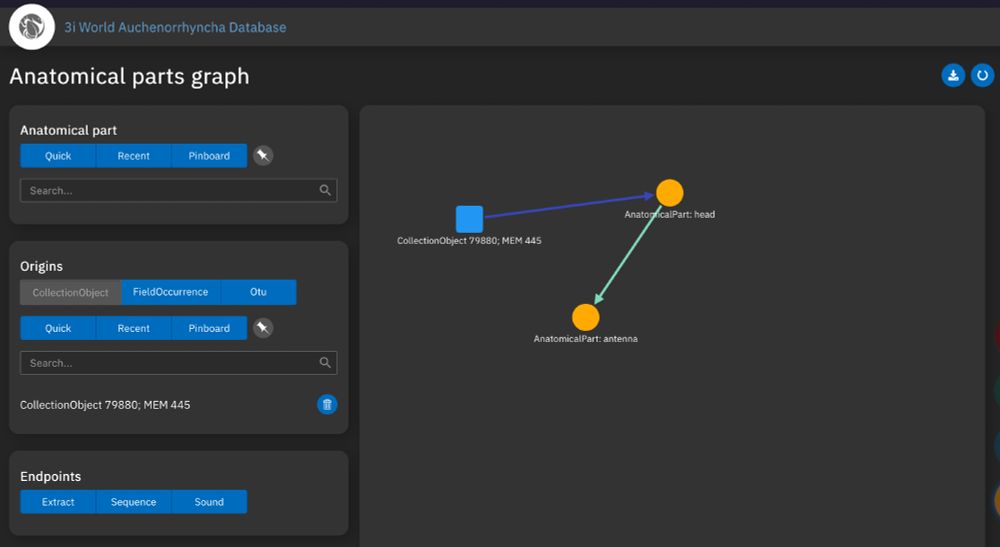 UI showing ability to link anatomical parts to one another.