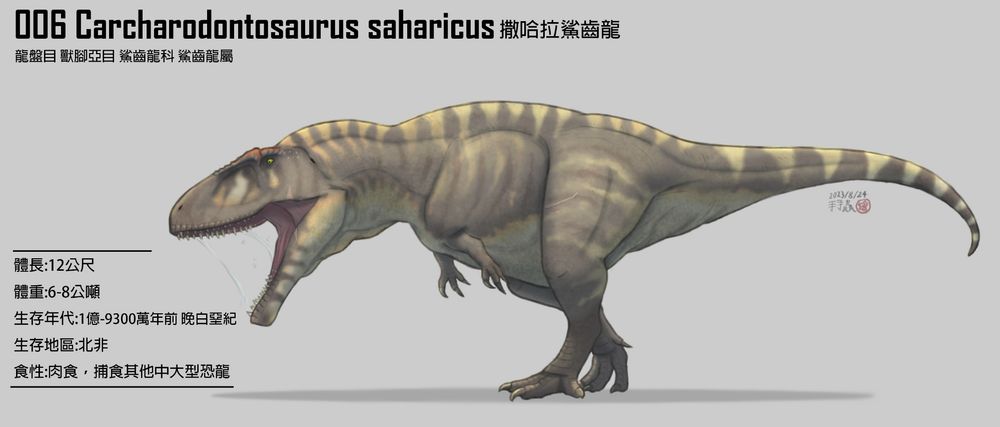 一頭漫步的鯊齒龍