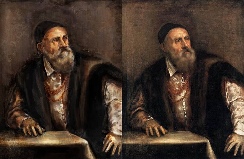 A master study of the oil painted piece titled "Self-Portrait"  by Titian. 
