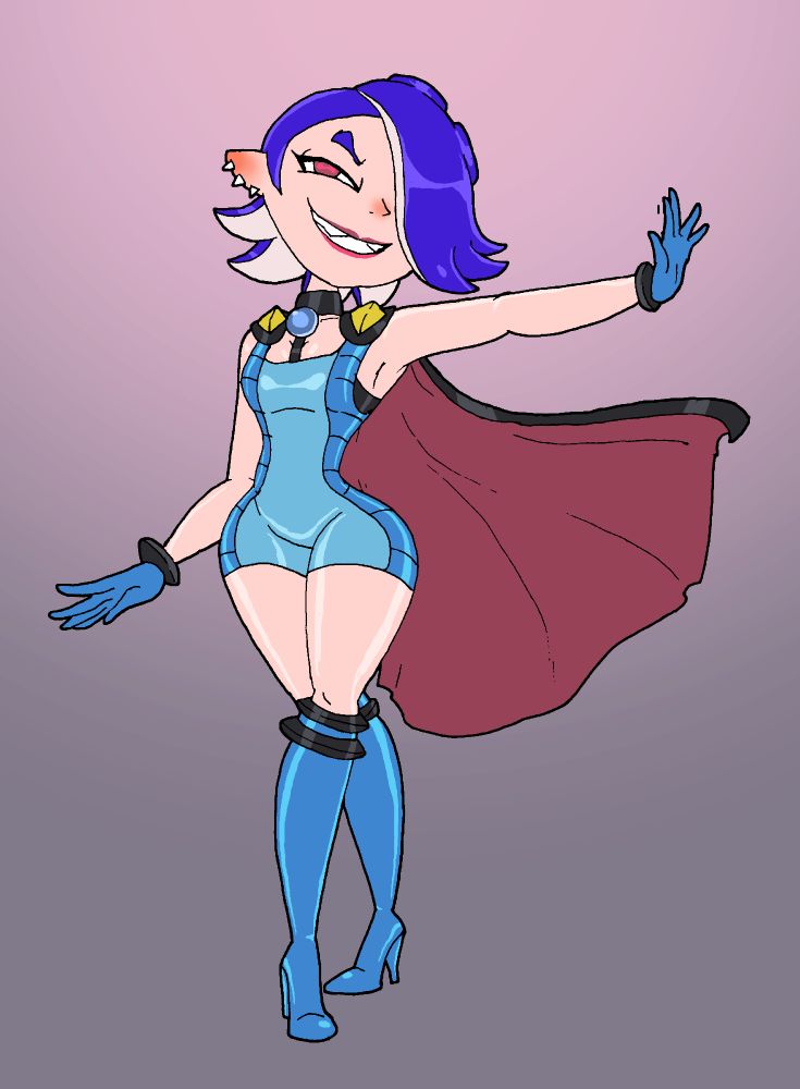 Cosplay piece featuring Shiver from Splatoon cosplaying as Clair from Pokemon HGSS.