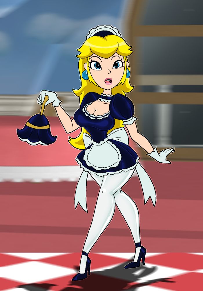 Princess Peach in a very glossy and fancy maid uniform, right on Mario Day.
Based off a piece by @Atomictiki