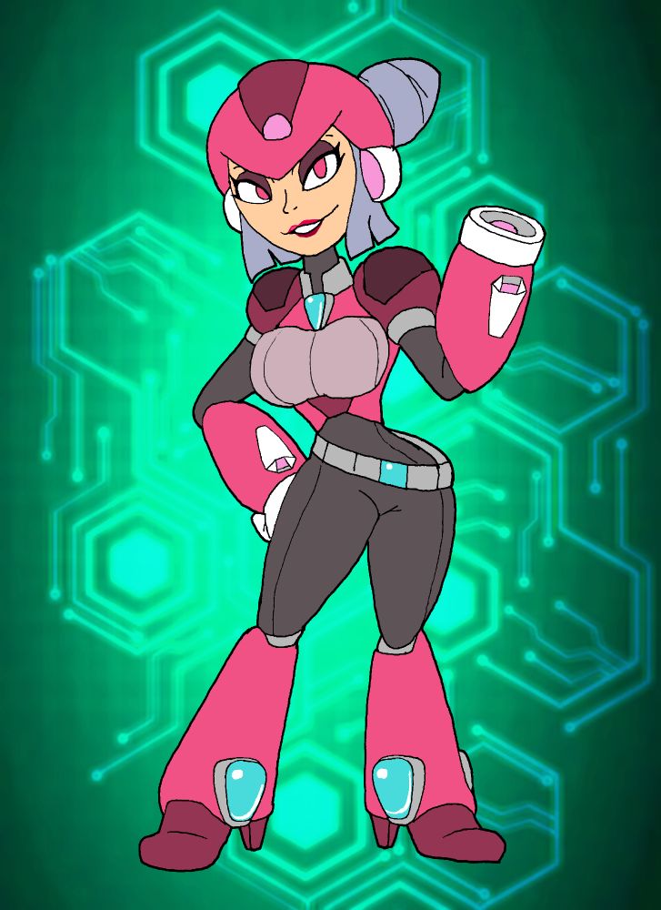 and last (for now)new Reploid recruit, Harmony's older sister and talented field agent: Echo
She's a talented strategist and a very skilled Maverick Hunter, though most see her playful side
