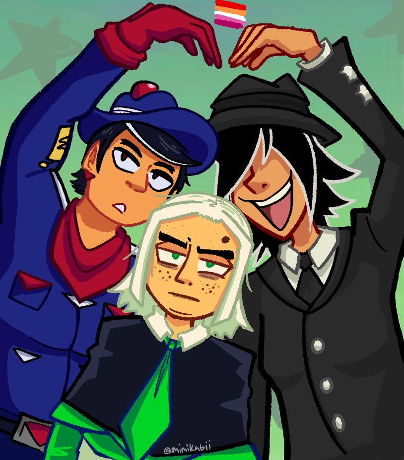 gijinkas of jongler, battat / mippins , and pluey