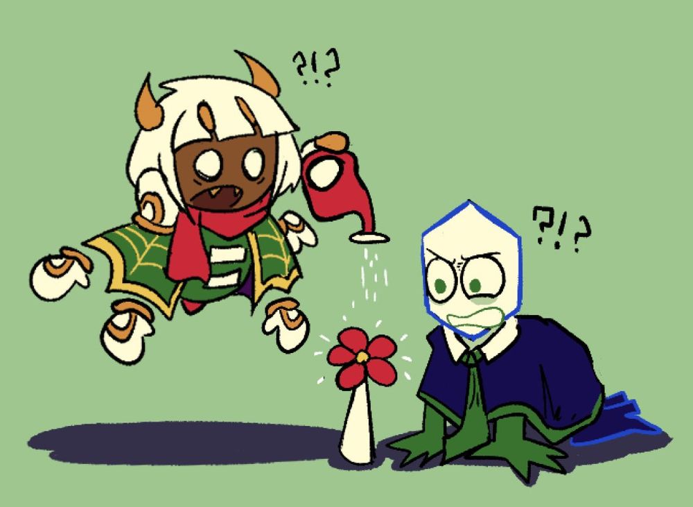 taranza and battat in shock about how a flower can sprout from watering.