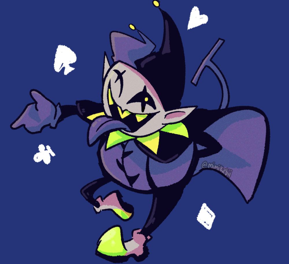 doodle of Jevil from hit indie game Deltarune