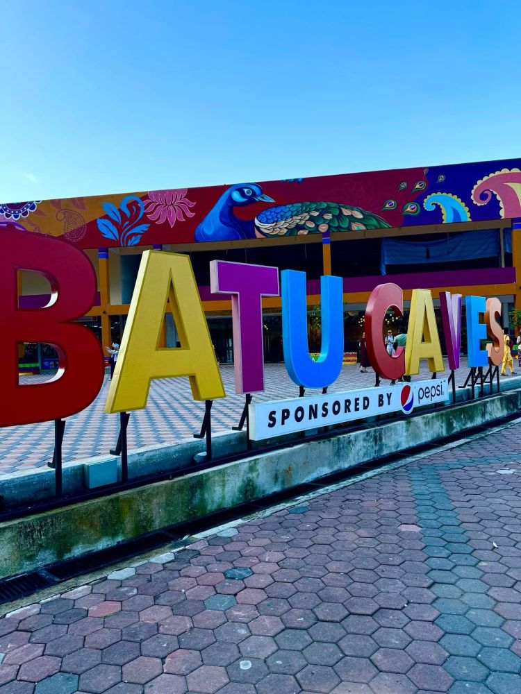 Picture of the Batu Caves sign at Batu Caves Malaysia sponsored by Pepsi