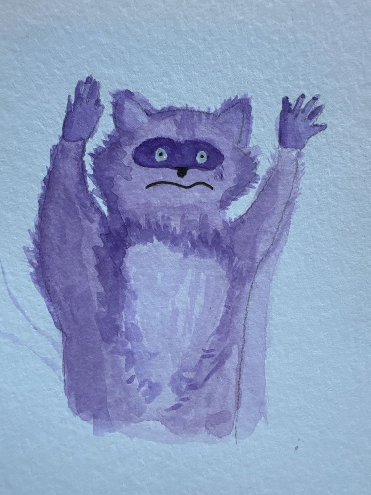 T3ch Raccoon with his paws up 🙌 