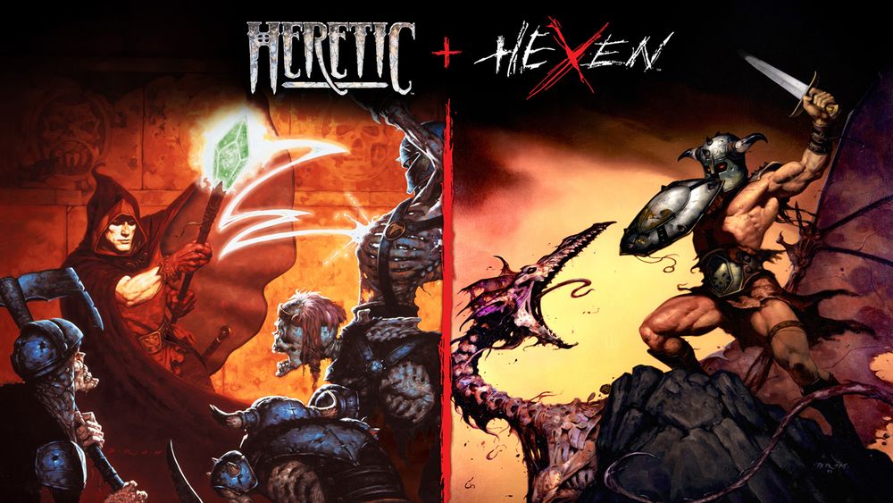 Image of Heretic + Hexen boxart.