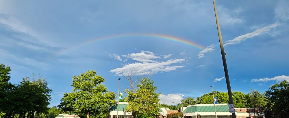 Rainbow over Owen Brown Center in Columbia, MD