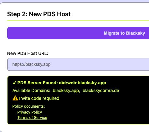 In the second step, you can now see the Privacy Policy and Terms of Service link if the PDS provides them.