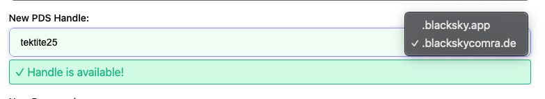 The ability to see the available domains to choose from for an account on a new PDS
