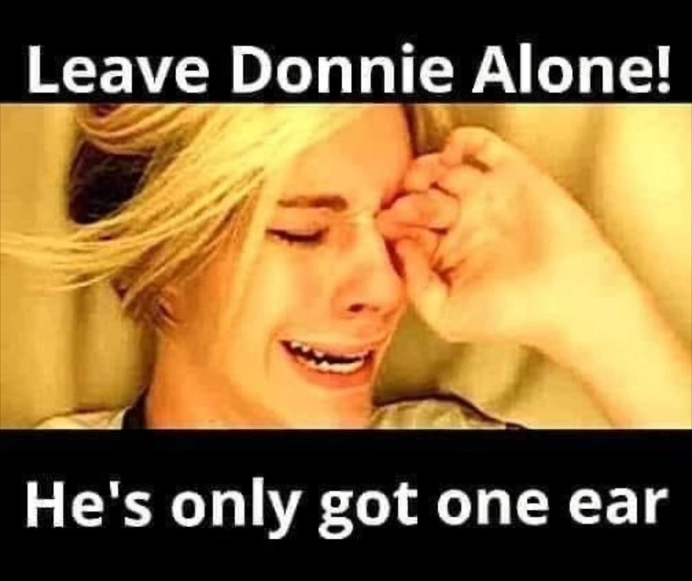 MEME LEAVE DONNIE ALONE, HES ONLY GOT ONE EAR.