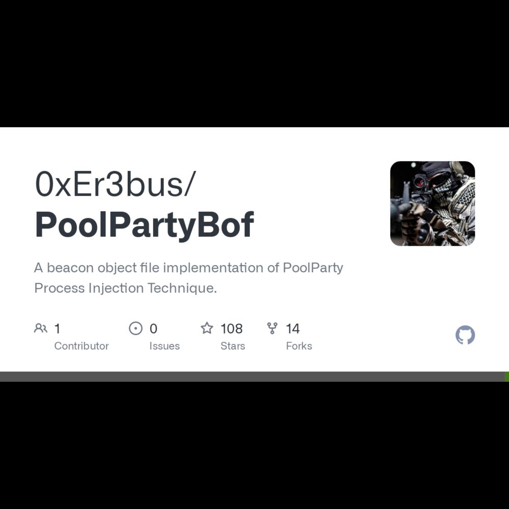 GitHub - 0xEr3bus/PoolPartyBof: A beacon object file implementation of PoolParty Process Injection T...